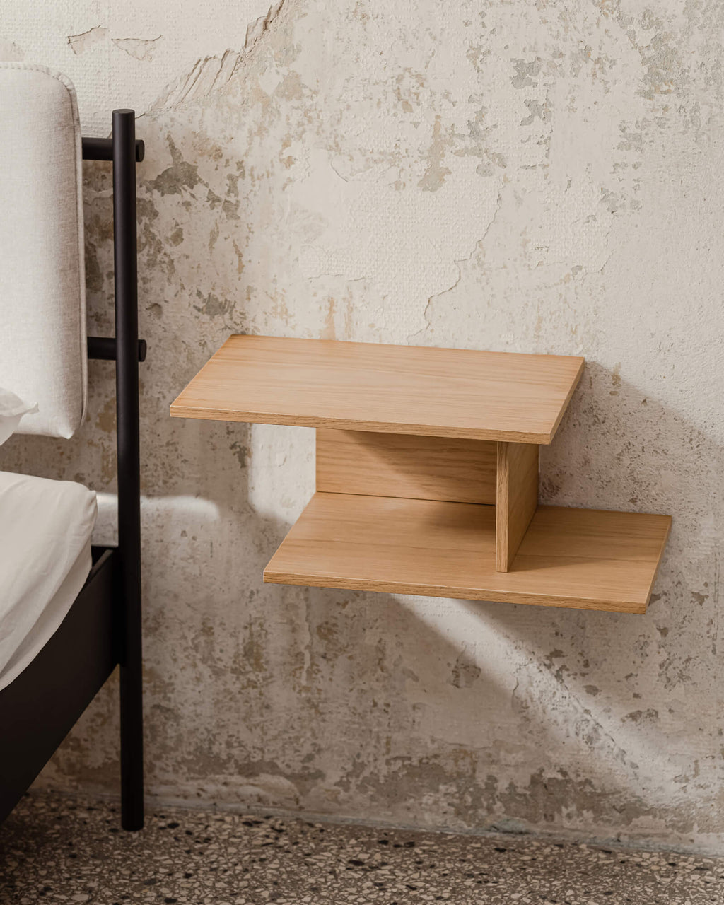 Tann Bedside Shelf - left - nooma